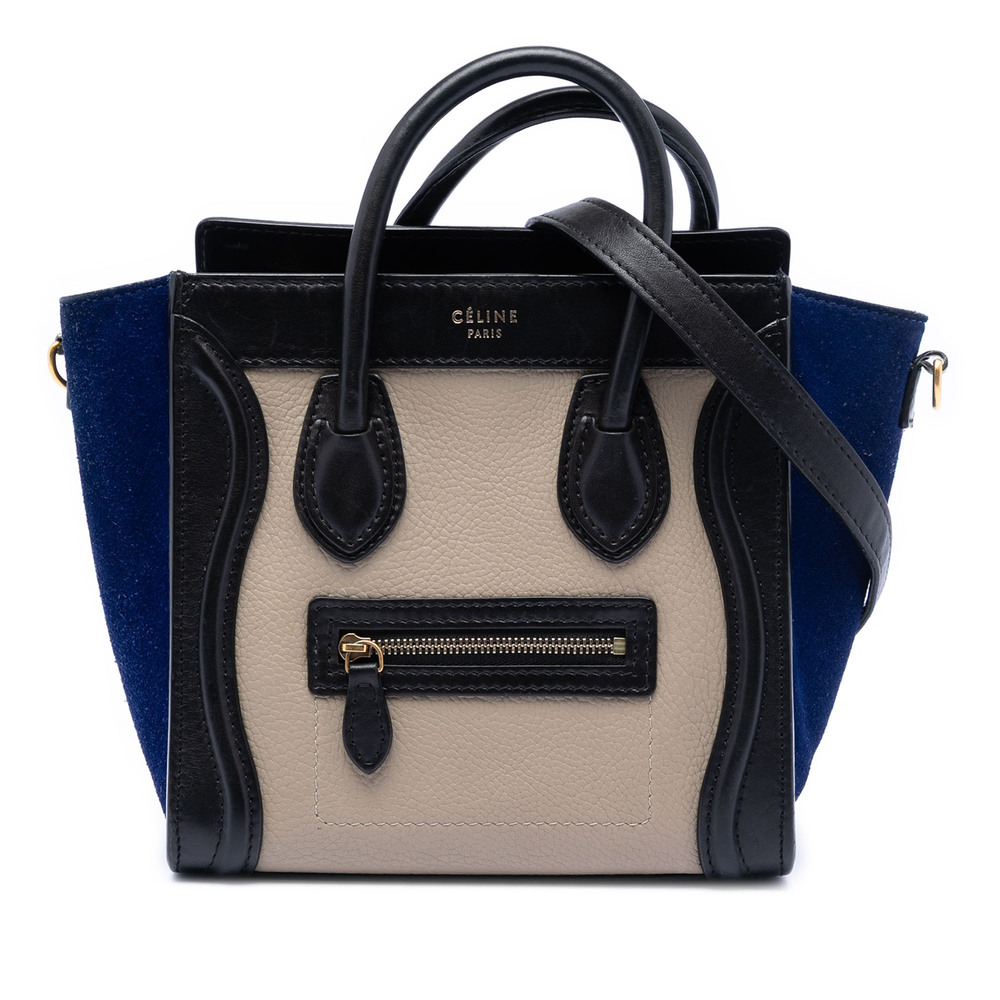 Pre-Loved Celine Nano Tricolor Leather Luggage Tote